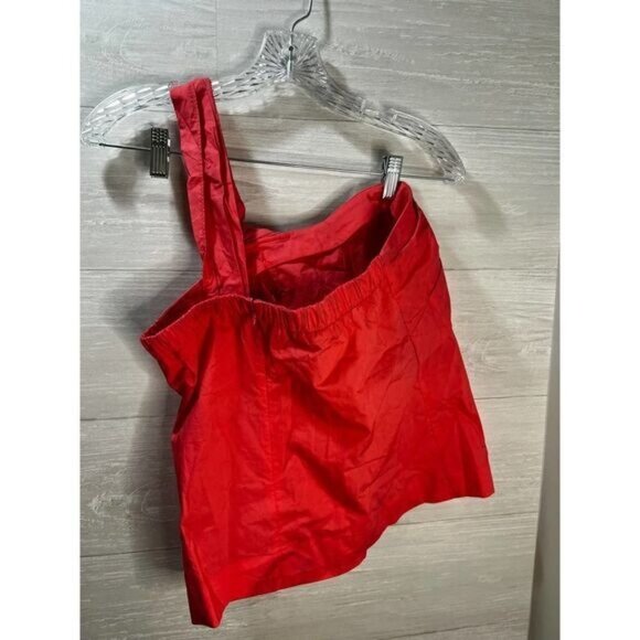 J.Crew Womens One-Shoulder Red Bow Top Size‎ 4 Cotton - Picture 3 of 6